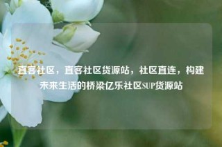 直客社区，直客社区货源站，社区直连，构建未来生活的桥梁亿乐社区SUP货源站