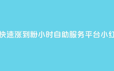 抖音如何快速涨到1000粉 - 24小时自助服务平台小红书  第1张