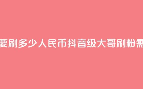 抖音75级大哥需要刷多少人民币(抖音75级大哥刷粉需花多少人民币？)  第1张