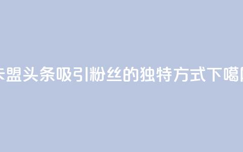 卡盟头条：吸引粉丝的独特方式  第1张