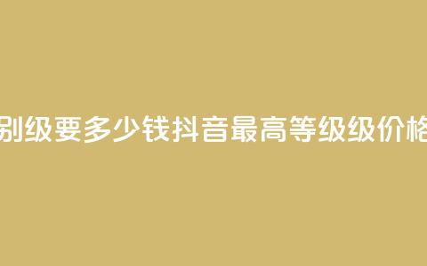 抖音最高级别30级要多少钱 - 抖音最高等级30级价格揭秘~  第1张