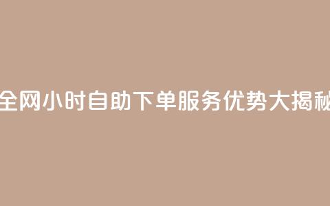 全网24小时自助下单服务优势大揭秘  第1张