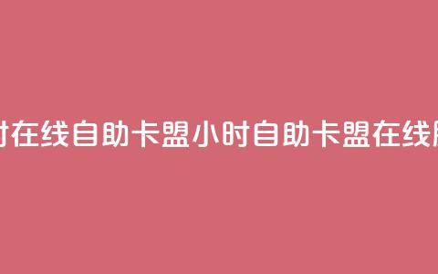 24小时在线自助卡盟(24小时自助卡盟在线服务)  第1张