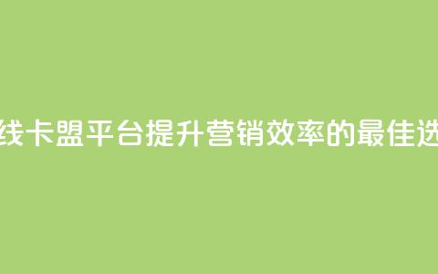在线卡盟平台：提升营销效率的最佳选择  第1张