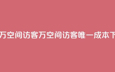 一元10万空间访客(10万空间访客唯一成本)  第1张