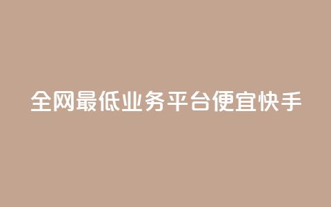 全网最低业务平台便宜快手,dy24小时在线下单 - dy自助服务平台 全网最低ks下单  第1张