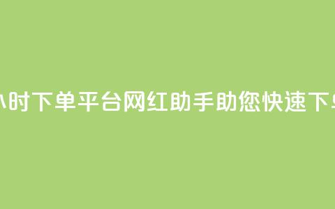 24小时下单平台：网红助手助您快速下单  第1张