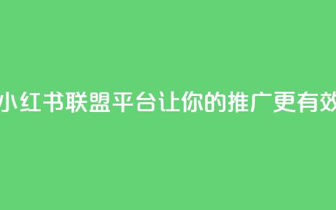 小红书联盟平台：让你的推广更有效  第1张