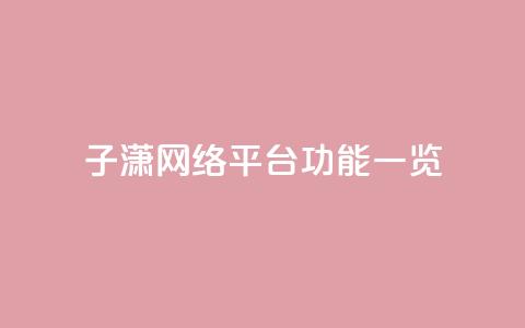 子潇网络平台功能一览  第1张