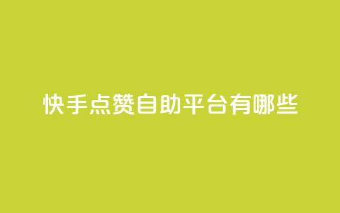 快手点赞自助平台有哪些,抖音快手点赞粉丝的网站 - 快手购买热度 快手秒单  第1张