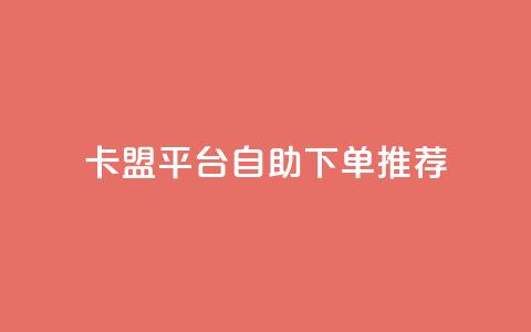 卡盟平台自助下单推荐 - 卡盟平台自助下单攻略与推荐~  第1张