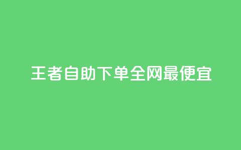 王者自助下单全网最便宜 - 王者自助下单价格超低 实现省钱新选择!  第1张