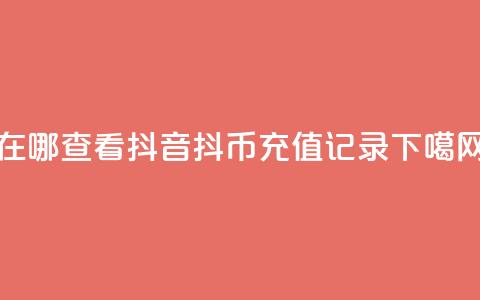 在哪查看抖音抖币充值记录？  第1张