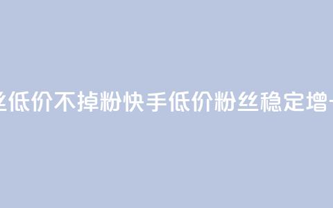 快手粉丝低价不掉粉(快手低价粉丝稳定增长)  第1张