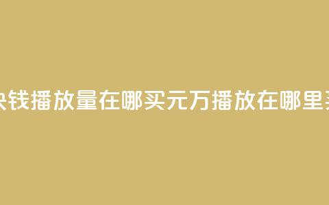 1块钱1w播放量在哪买(1元1万播放在哪里买？)  第1张