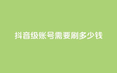 抖音60级账号需要刷多少钱 - qq空间访问刷访问  第1张