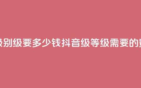 抖音最高级别30级要多少钱(抖音30级等级需要的费用是多少)  第1张