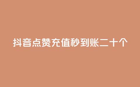 抖音点赞充值秒到账二十个  第1张