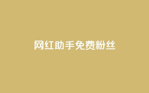 网红助手免费粉丝 - 网红助手助你免费获取更多粉丝技巧！  第1张