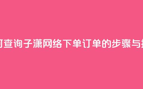 如何查询子潇网络下单订单的步骤与技巧  第1张