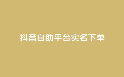 抖音自助平台实名下单  第1张