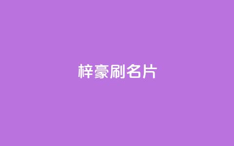 梓豪刷名片,抖音24小时自助服务 - ks快速千粉 qq业务网站梓豪  第1张