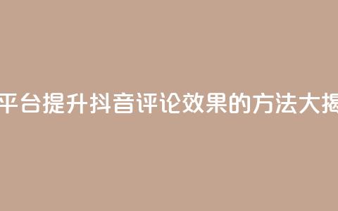抖音评论平台(提升抖音评论效果的方法大揭秘)  第1张