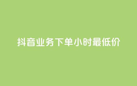 抖音业务下单24小时最低价 - 如何在24小时内以最低价格下单抖音业务！  第1张