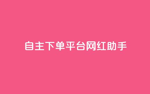 自主下单平台-网红助手,qq24小时自助下单全网最低价 - 点赞助手app下载 巨量千川新手投放教程  第1张