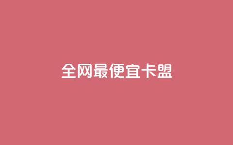 全网最便宜卡盟 - 找到全网最划算的卡盟资源！  第1张