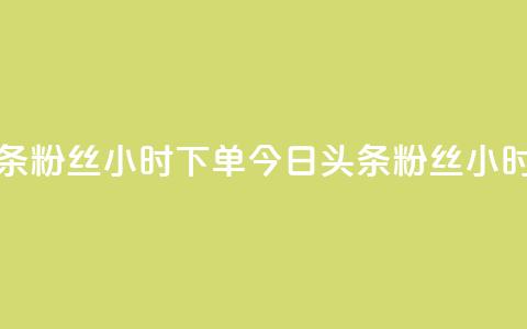 今日头条粉丝24小时下单(今日头条粉丝24小时内抢购)  第1张