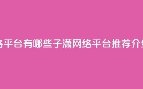 子潇网络平台有哪些(子潇网络平台推荐介绍)  第1张