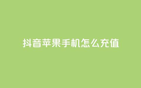抖音苹果手机怎么充值,qq访客总浏览量怎么清零 - 抖音怎么没有微信支付了 1万快手号能卖多少钱  第1张