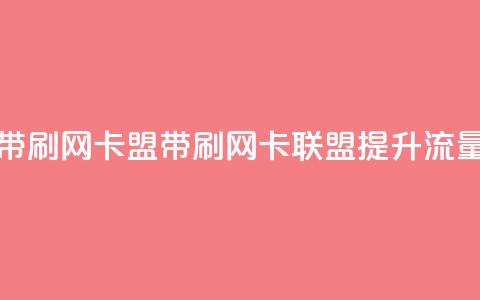 qq带刷网卡盟(QQ带刷网卡联盟——提升流量)  第1张