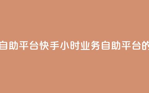 快手24小时业务自助平台 - 快手24小时业务自助平台的新概念！  第1张