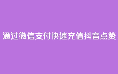 通过微信支付快速充值抖音点赞  第1张