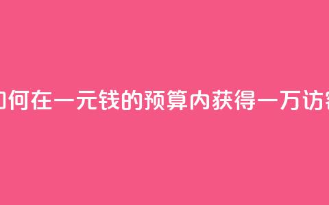如何在一元钱的预算内获得一万访客？  第1张