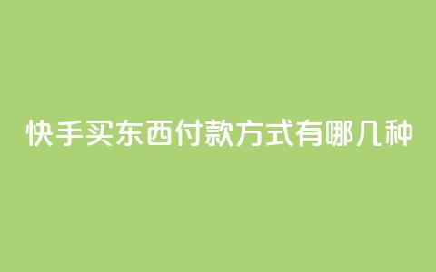 快手买东西付款方式有哪几种 - 快手购物支持的付款方式有哪些！  第1张