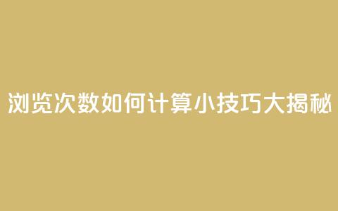 浏览次数如何计算？SEO小技巧大揭秘  第1张