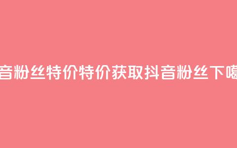 抖音粉丝特价 - 特价获取抖音粉丝!  第1张
