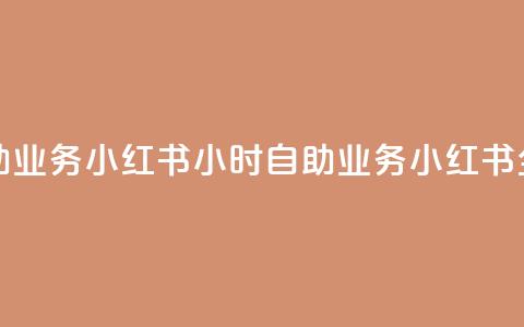 小红书24小时自助业务(小红书24小时自助业务 → 小红书全天候自助服务)  第1张