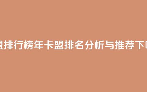 卡盟排行榜2024 - 2024年卡盟排名分析与推荐~  第1张