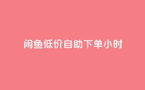 闲鱼低价自助下单24小时,一元秒杀 - dy24小时自助业务下单超稳定 快手业务在线下单平台全网最低  第1张