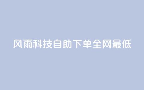 风雨科技自助下单全网最低 - 风雨科技提供全网最优自助下单服务！  第1张