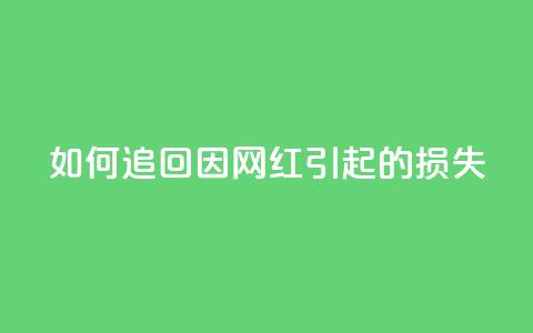 如何追回因网红引起的损失  第1张