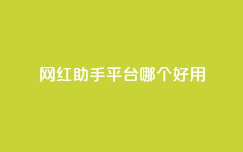 网红助手平台哪个好用,抖音免费点赞业务平台 - qq黄钻网站便宜 穿越火线自助下单网站  第1张