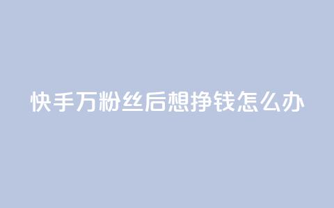 快手1万粉丝后想挣钱怎么办,快手24小时自助服务 - 拼多多刷助力网站哪个可靠 拼多多如何找货源一件代发  第1张