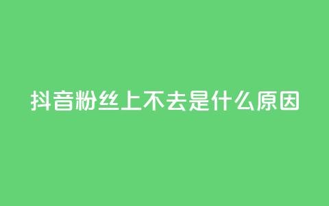 抖音粉丝上不去是什么原因 - 为什么我的抖音粉丝无法增加？!  第1张