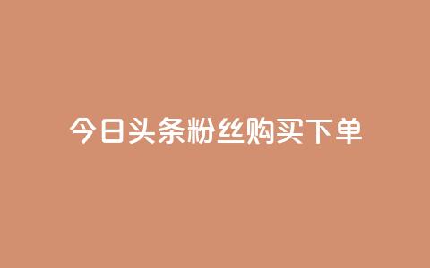 今日头条粉丝购买下单 - 今日头条粉丝购买秘籍揭秘与下单指南~  第1张