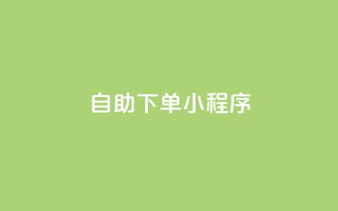 自助下单小程序,子潇网络自助下单的链接 - 黑马卡盟网 刷粉网免费入口  第1张
